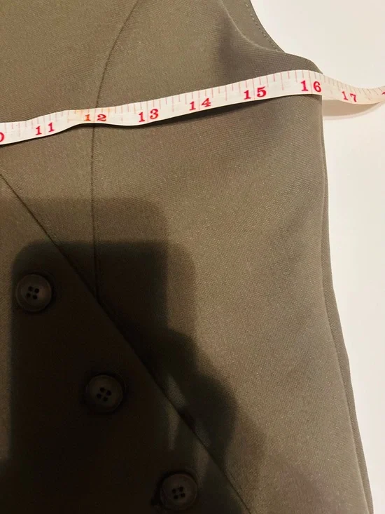 Sleeveless Asymmetric Button Front Top - Olive - Picture 8 of 8